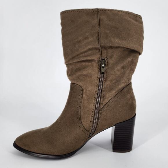 Market & Spruce Green Slouchy Heeled Boots Women's Size 8 - Picture 3 of 10